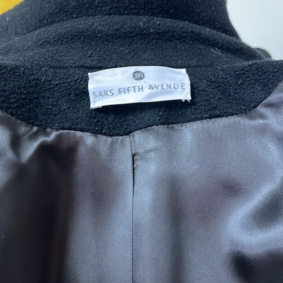 Fleurette Saks Fifth Ave Pea Coat 50% Cashmere 50% Wool Coat Full Length Size 4 - Picture 13 of 13